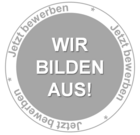 Bewerbung via E-Mail senden Button mit aufschrift 'Wir bilden aus' und 'Jetzt bewerben'